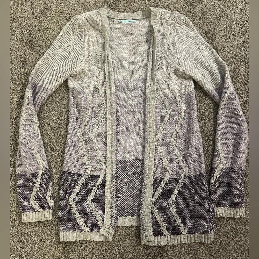 Maurice’s purple open front cardigan size M